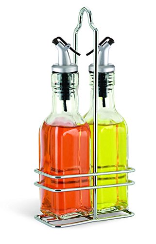 Cuisinox Oil and Vinegar Cruet Set with Caddy, Silver