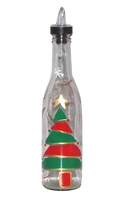 ArtisanStreet's Whimsical Christmas Tree Pour Bottle - Hand Painted