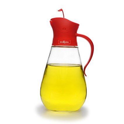 Olive Oil & Balsamic Dispenser by Cookidea|Glass Bottle Liquid Condiment Container with Automatic Stopper & Precision Spout Pourer|Elegant Decorative Kitchenware|550ml