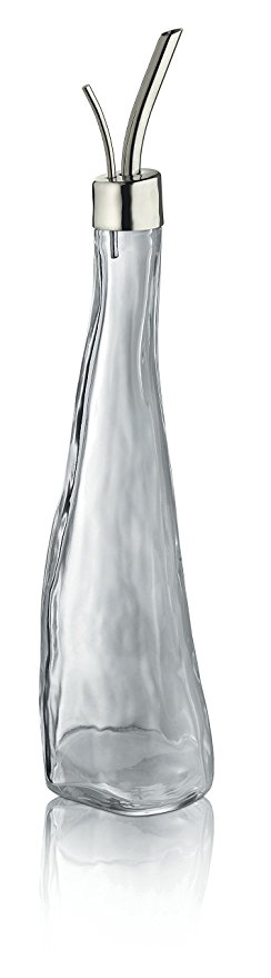 Alessi Oil-Vinegar Cruet in Glass And 18/10 Stainless Steel Mirror, Transparent