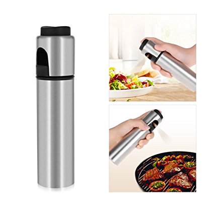 SYSAMA Stainless Steel Spray Pump Fine Mist Olive Pump Spray Bottle Oil Sprayer For roasting, sauteing, baking or Grilling, Frying, BBQ .Pot Cooking Oil Dispenser Kitchen Tools Accessories