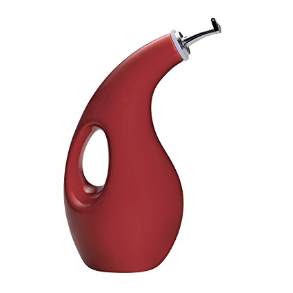 Rachael Ray Stoneware EVOO Oil Dispensing Bottle, Red