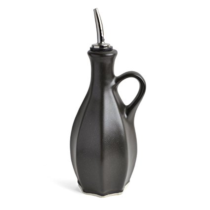 Hank Goodman Stoneware Faceted Oil Cruet, Raven