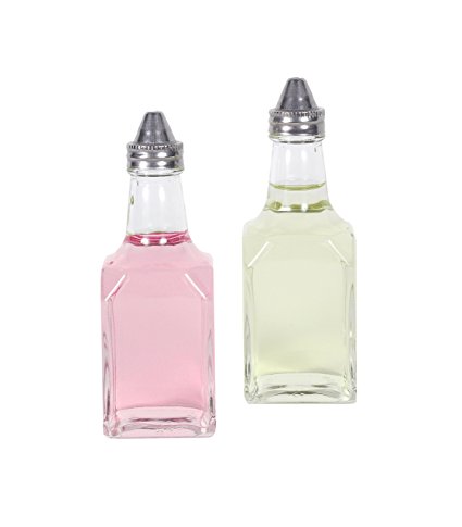 CucinaPrime Oil and Vinegar Cruet Bottles 6 Ounce, 2 Pack