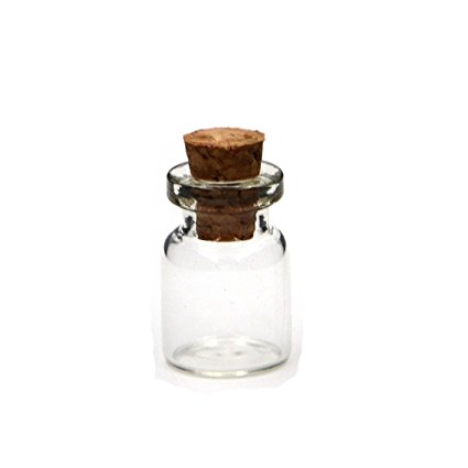 AngelaKerry Clear Glass Bottle Vial Cork 0.5ml Wishing Oil High Borosilicate 121806 0.5ml Clear,Pack of 100pcs