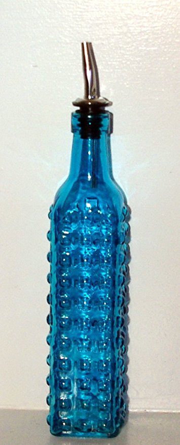 Glass Bubble Jar Dispenser With Pouring Spout (Turquoise)