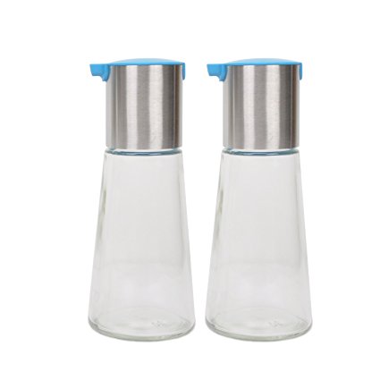 EVELYNE Oil Vineagr Glass Bottle 2 pcs Cruet Set ideal for Soy Sauce Stock Lemon Juice