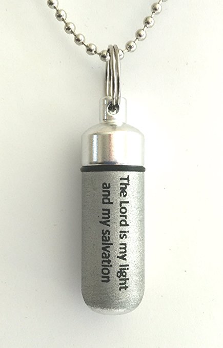 Classic Brushed Silver ANOINTING OIL HOLDER/Vial Necklace with ENGRAVED '