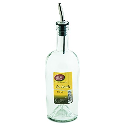 Tablecraft H932M Flint Oil Serving Bottle with Vented Pourer, 17 oz, Green