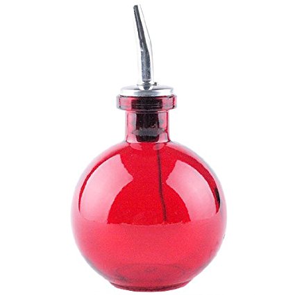 Oil and Vinegar Bottle Set - 1 Ball Bottle with Spout (Red)