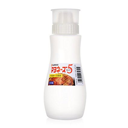 MXY Japanese Squeezee Bottle Creative 5 Hole Design Salad Vinegar Ketchup Honey Oil Pot With Dust Lid 380ml (White)