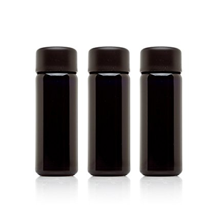 Infinity Jars 100 Ml (3.4 fl oz) Black Ultraviolet Glass Slow Pour Bottle 3-Pack