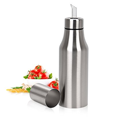 ixaer 35oz(1000ml) Olive Oil Dispenser Oil Pot, Dust-proof Leak-proof Oil Bottle, 304 Stainless Steel Olive Oil Vinegar Dispenser Cruet, Durable Oil Bottle Best for Your BBQ Time