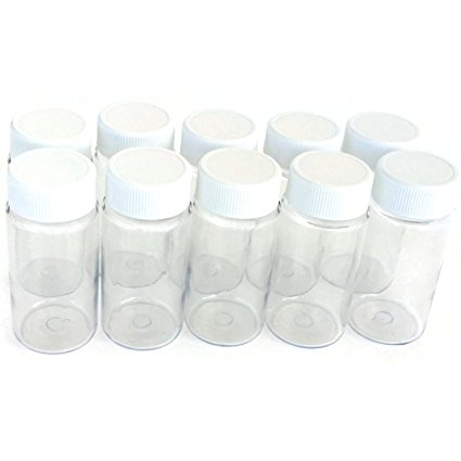 1 oz Travel Carry-on Sample Bottles 10 Pcs Leak-proof Lined Screw Cap TSA Airline Approved - Food Grade