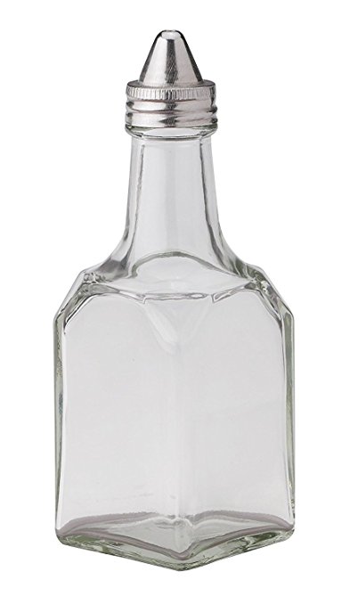 HIC Classic Retro Style Cruet Oil and Vinegar Dispenser, Glass, 5.5-Ounce