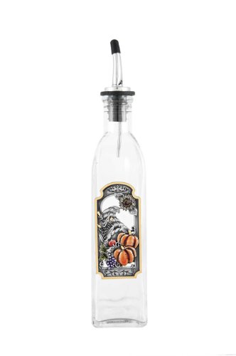 Ganz Kitchen Oil Bottle - Metal Thanksgiving Cornucopia Design